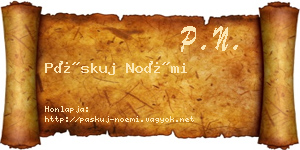 Páskuj Noémi névjegykártya